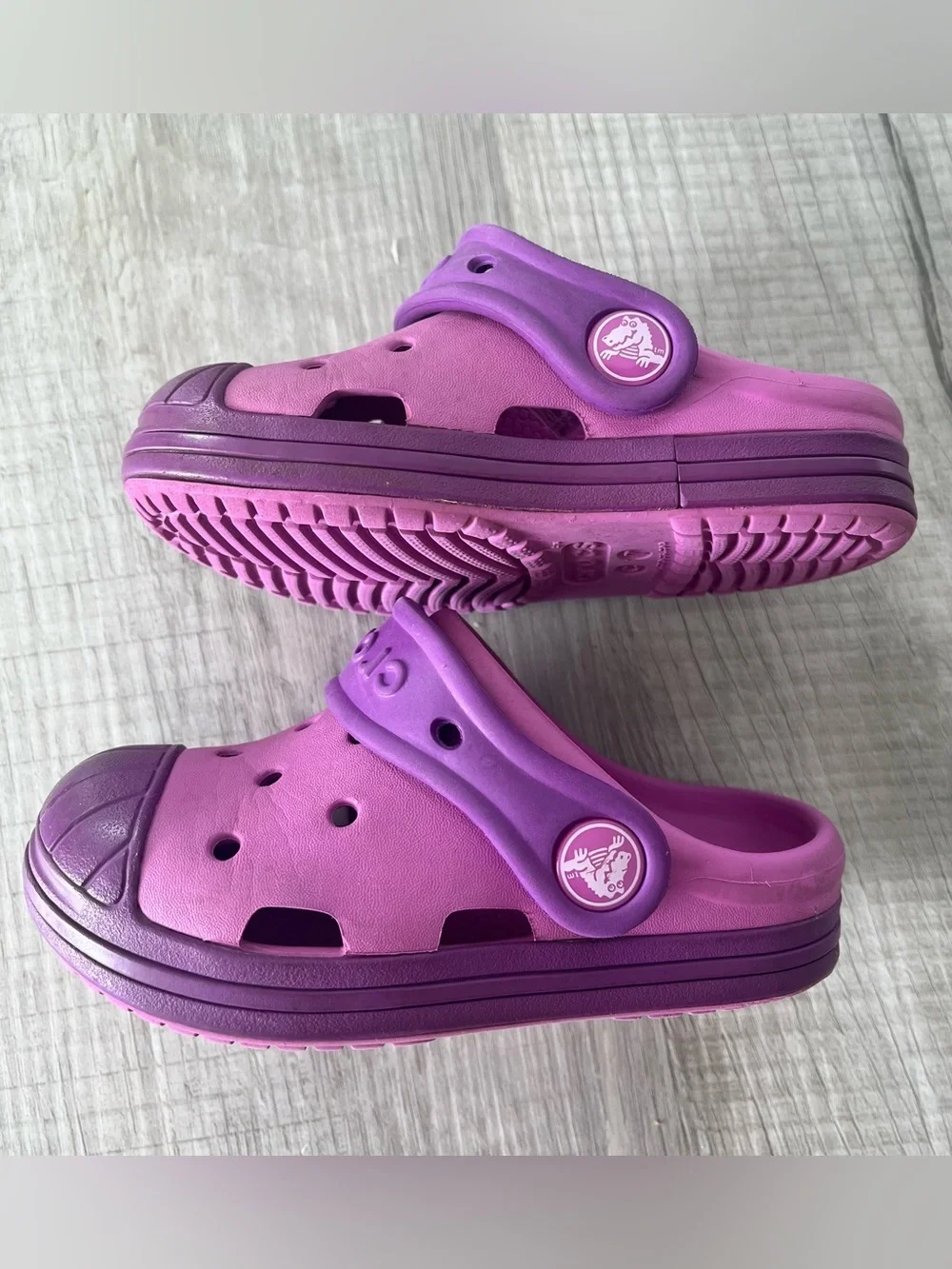 Crocs Bump It Clog Baby Toddler Kids Girls Size C7 Purple Pink Clog Summer